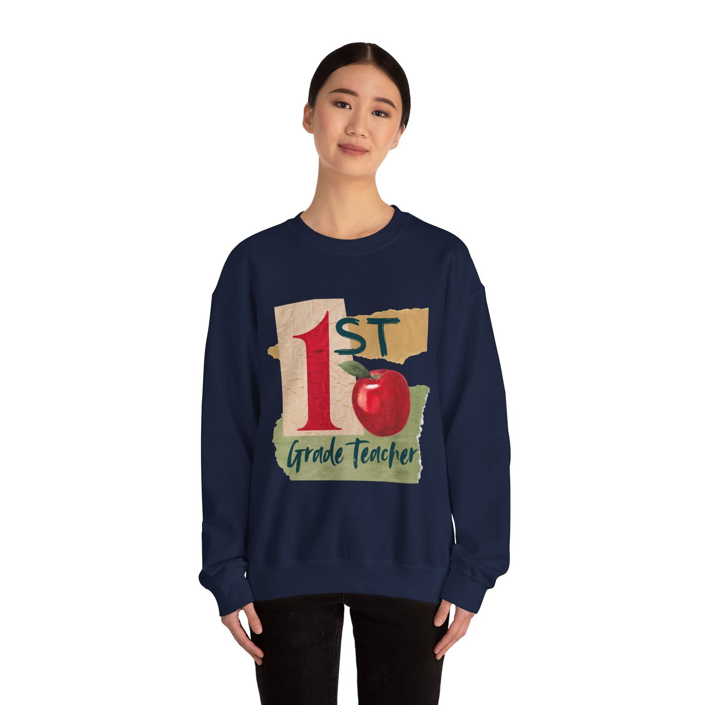 Grade Level Collage Crewneck Sweatshirt: 1st Grade