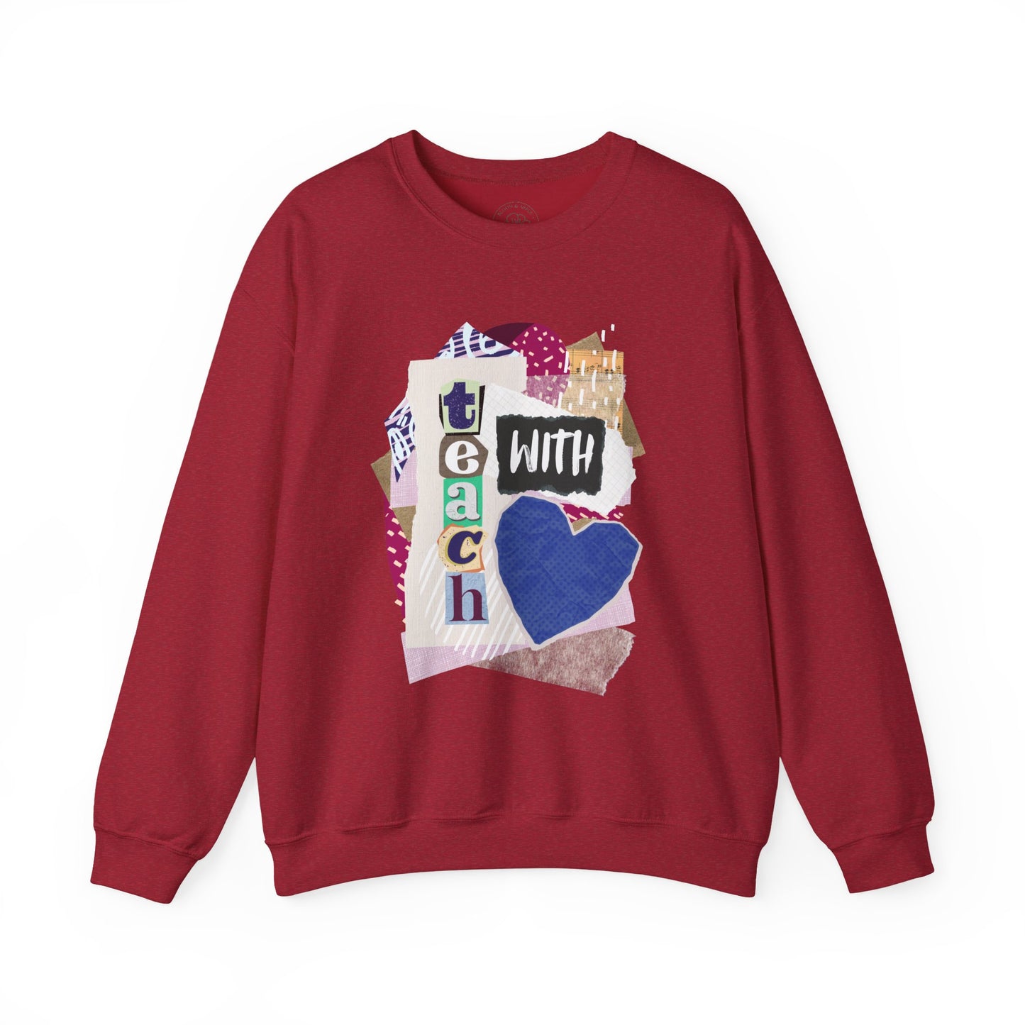 Blue Teach with Love Crewneck Sweatshirt