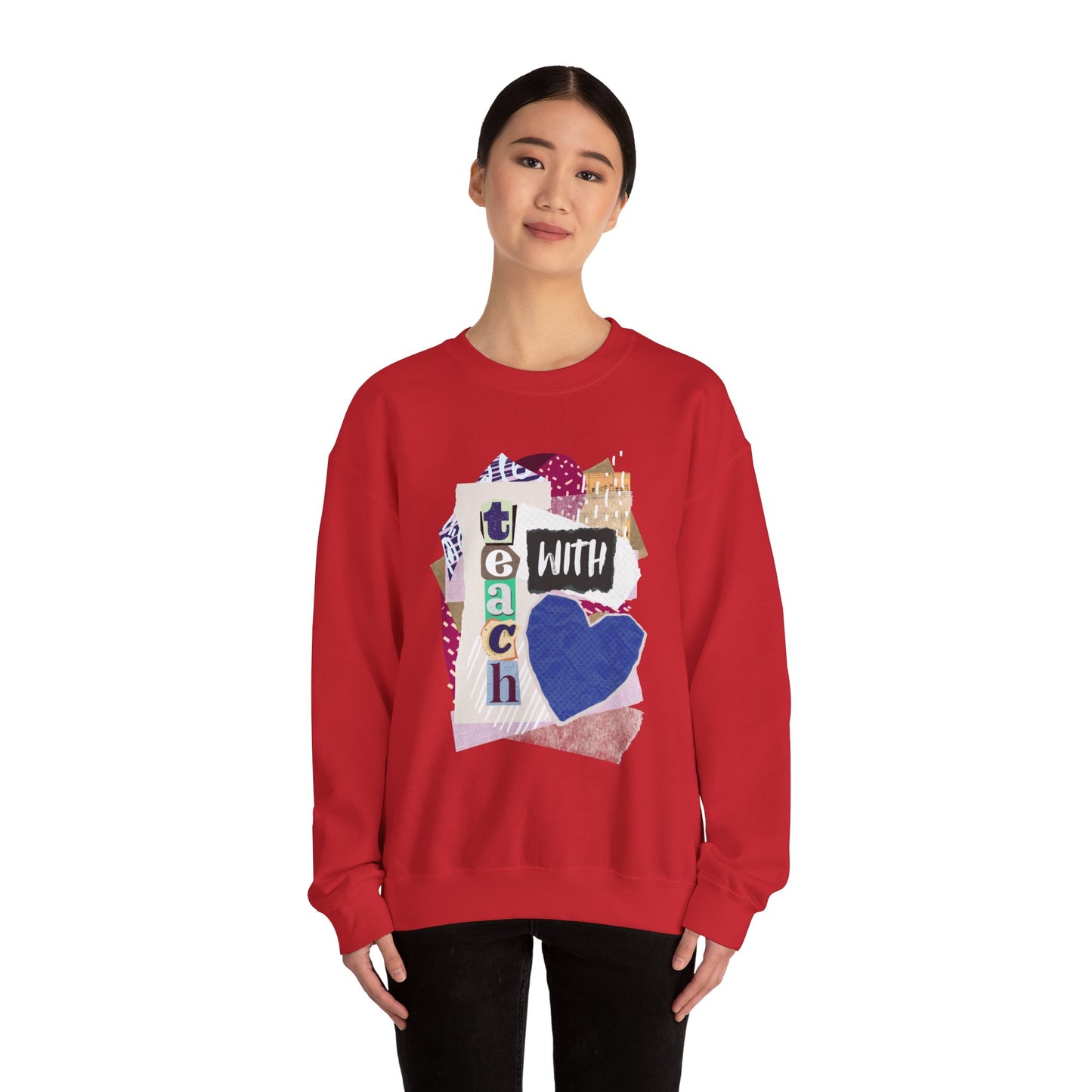 Blue Teach with Love Crewneck Sweatshirt