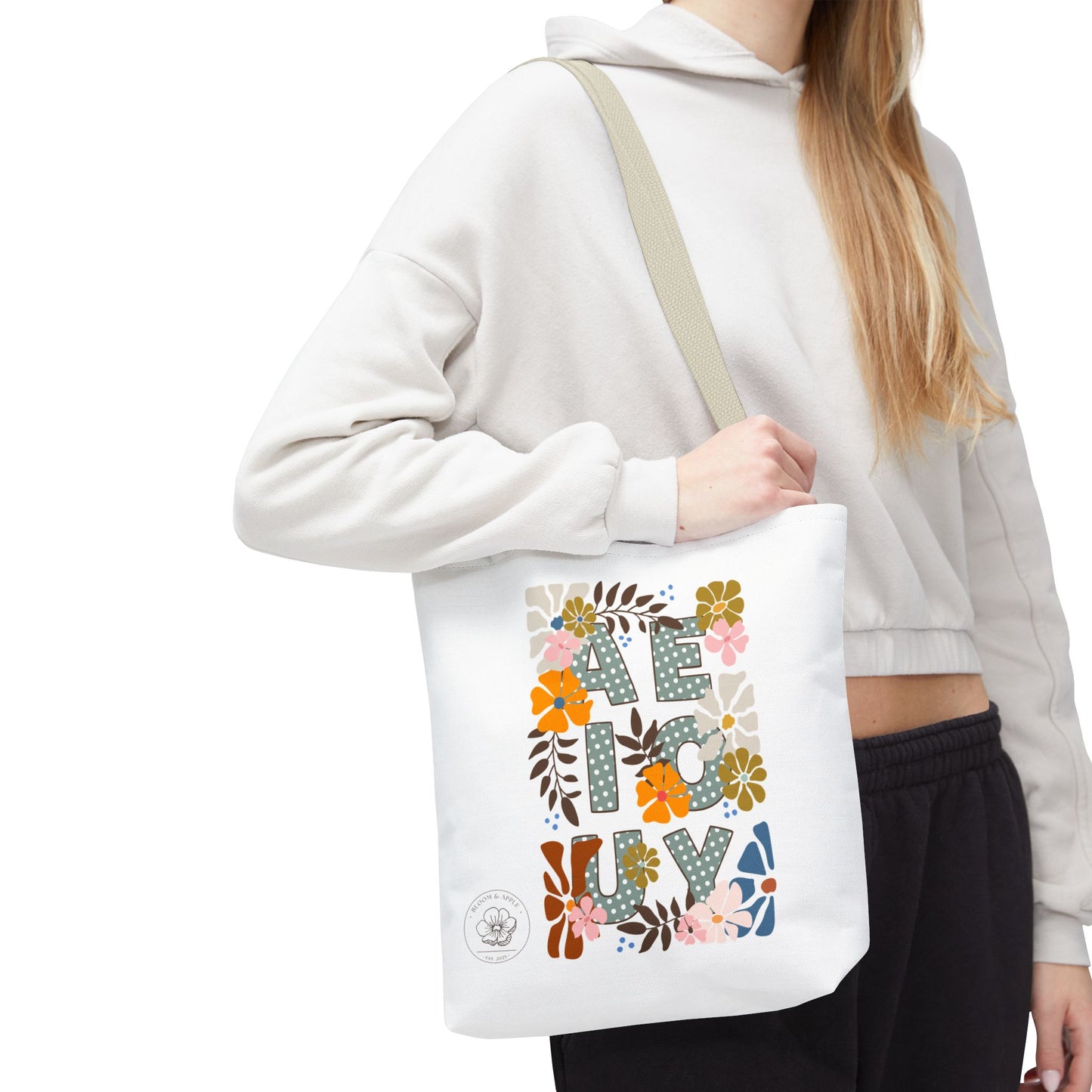 Vowels and Florals Tote