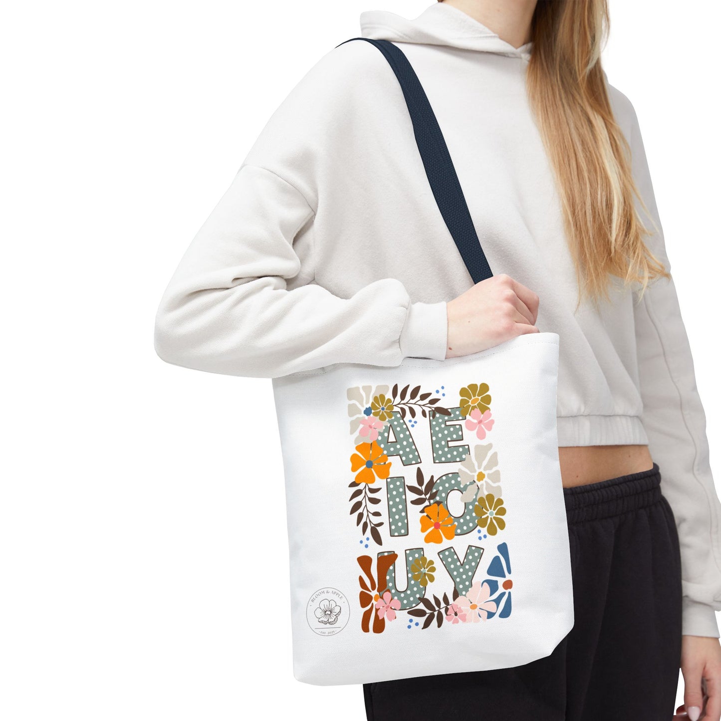 Vowels and Florals Tote