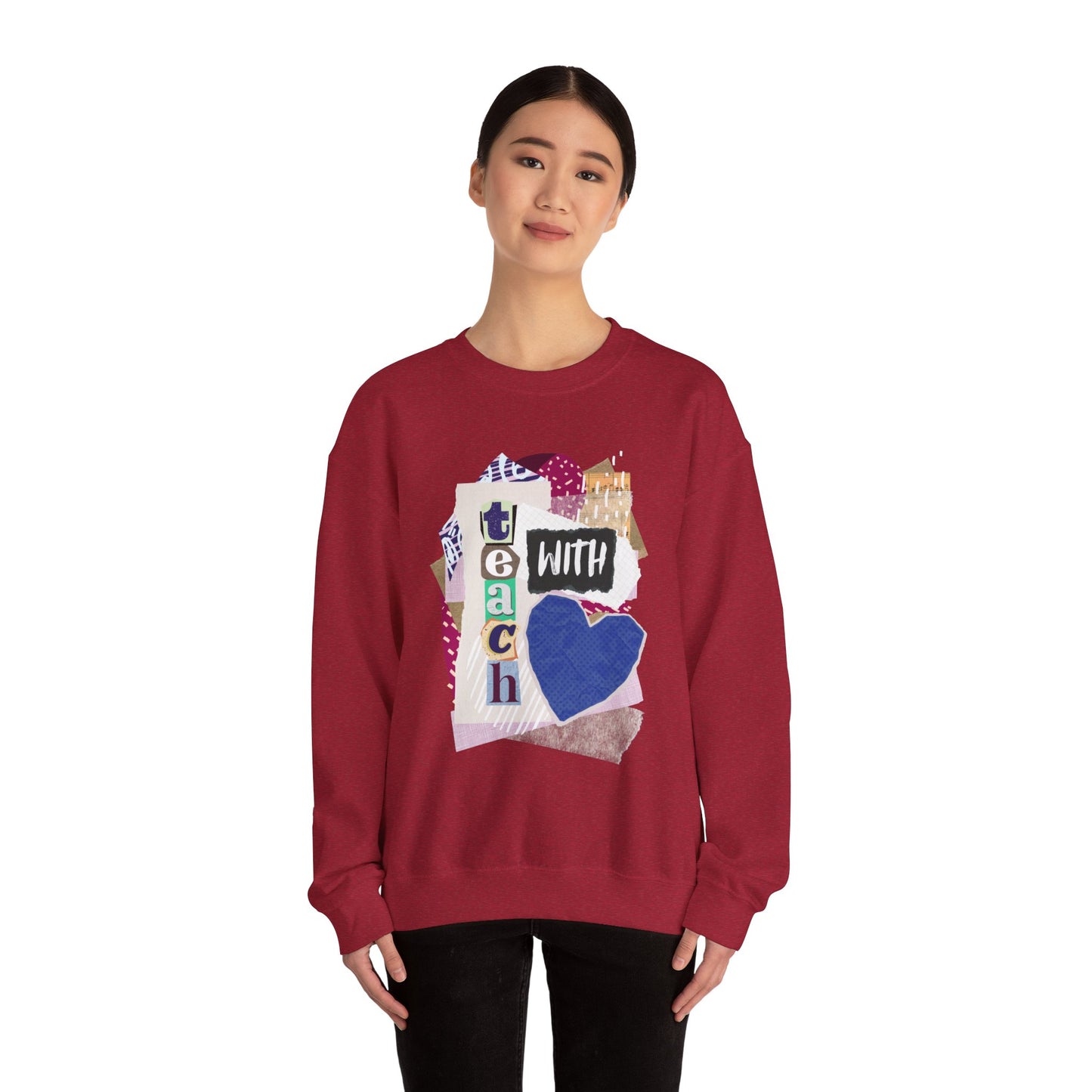 Blue Teach with Love Crewneck Sweatshirt