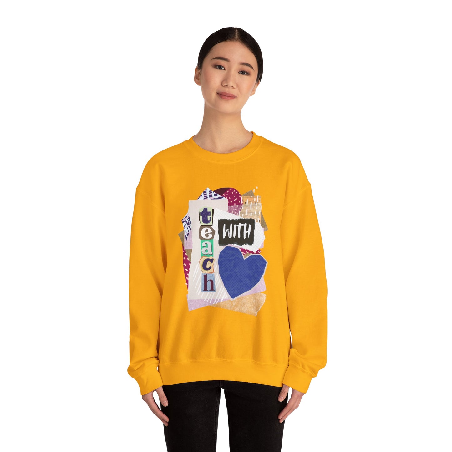 Blue Teach with Love Crewneck Sweatshirt
