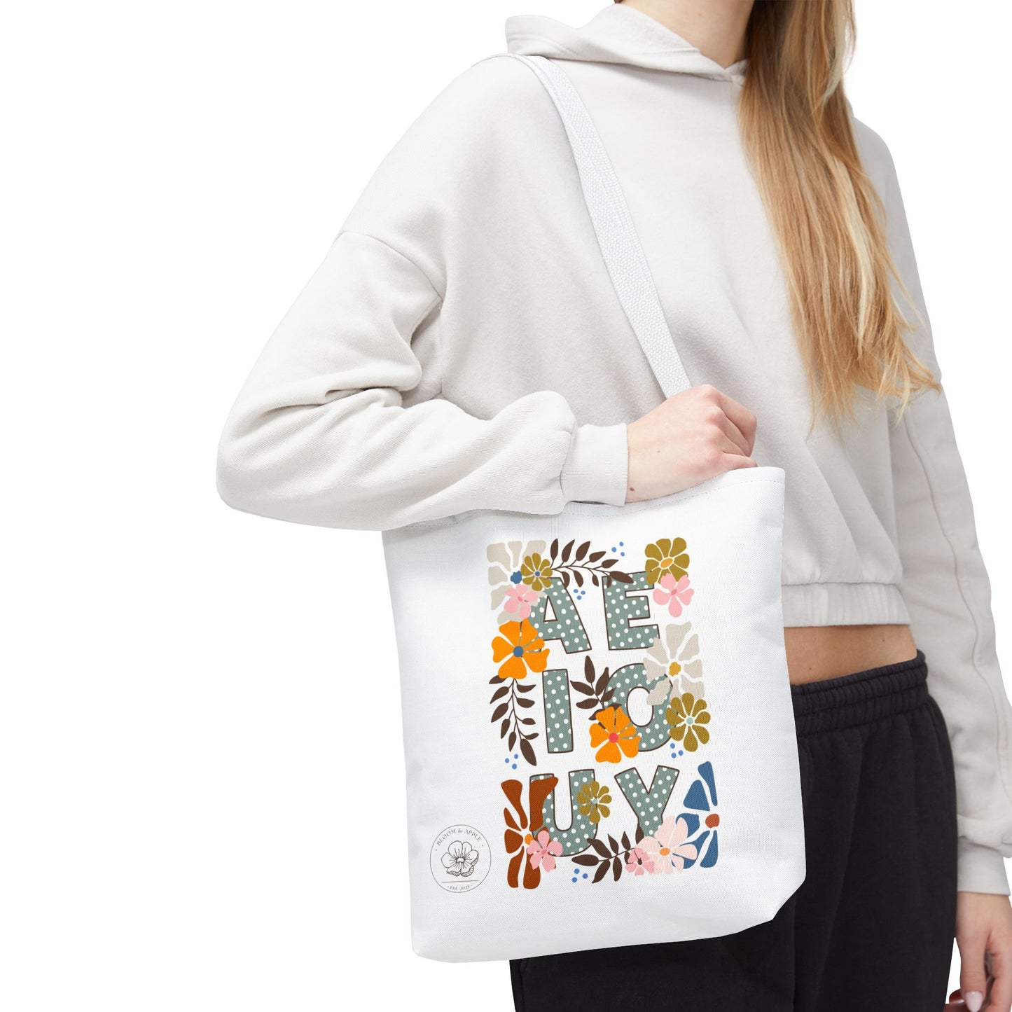 Vowels and Florals Tote
