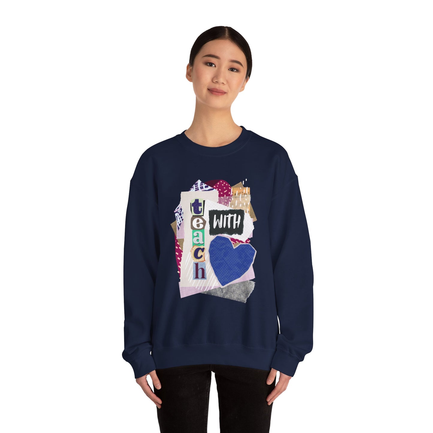 Blue Teach with Love Crewneck Sweatshirt
