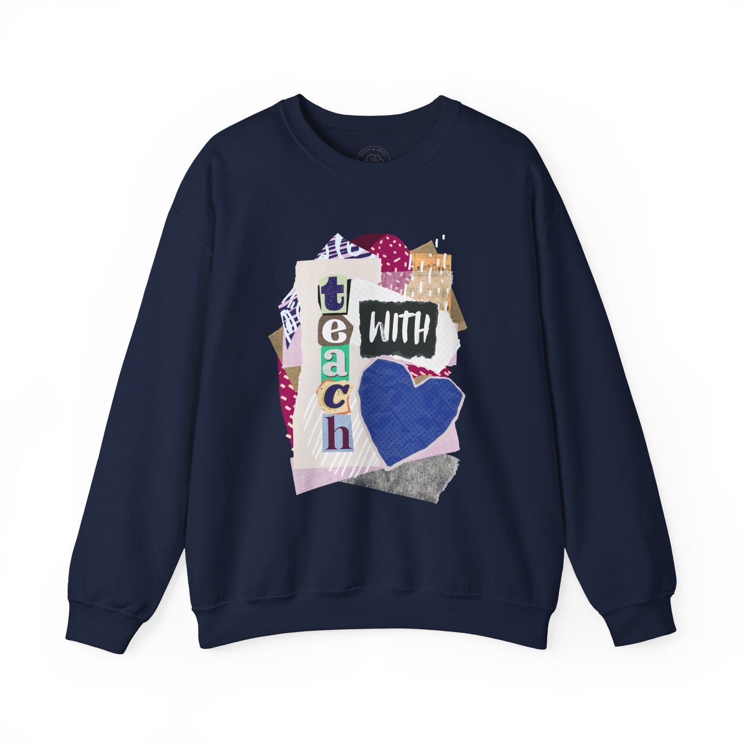 Blue Teach with Love Crewneck Sweatshirt