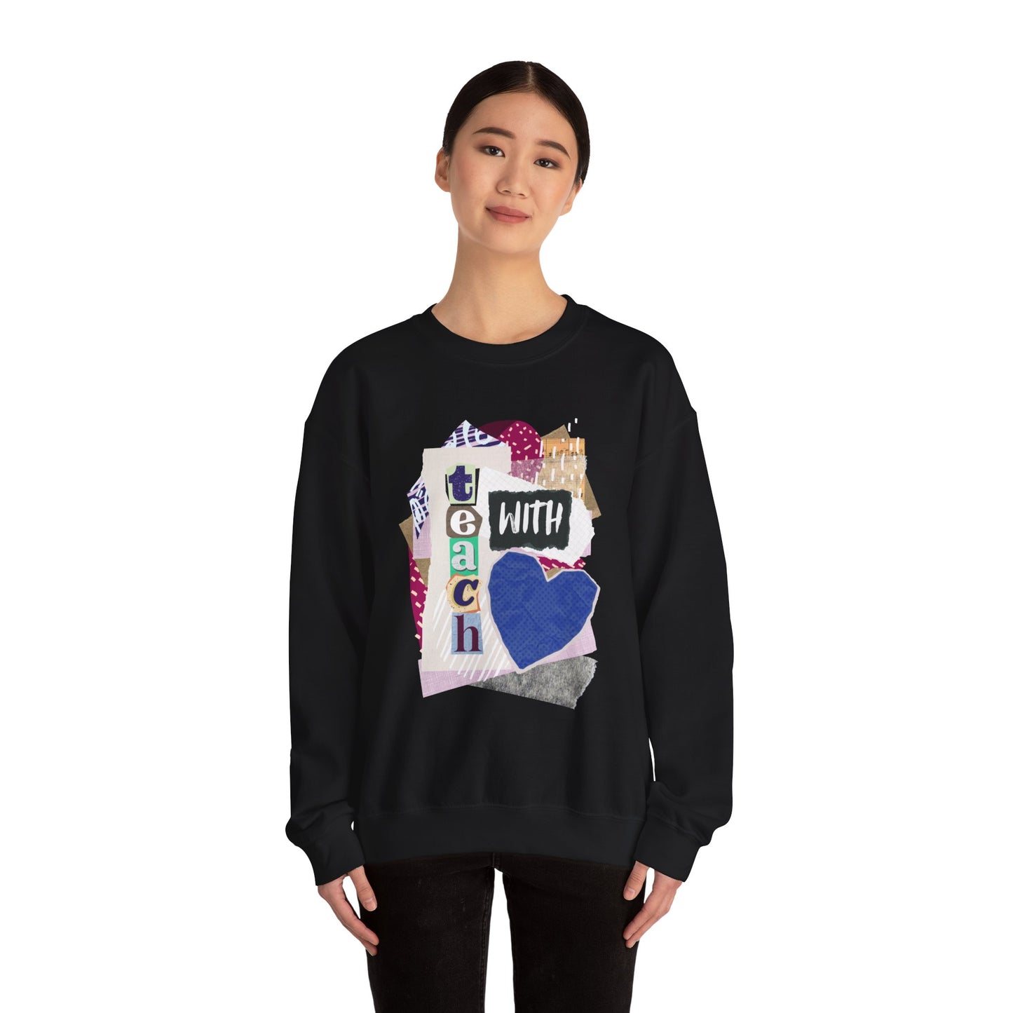 Blue Teach with Love Crewneck Sweatshirt