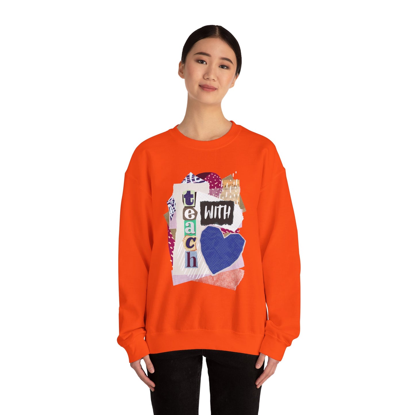 Blue Teach with Love Crewneck Sweatshirt