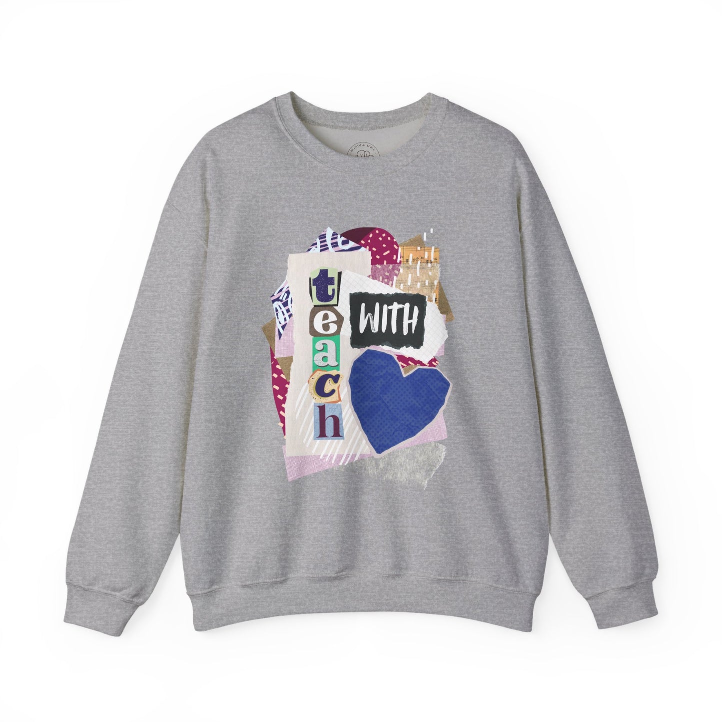 Blue Teach with Love Crewneck Sweatshirt