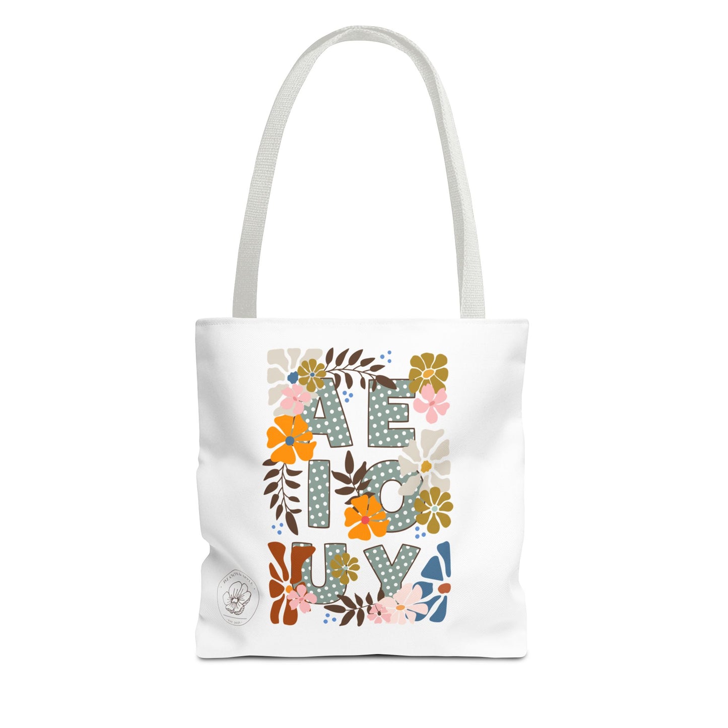 Vowels and Florals Tote