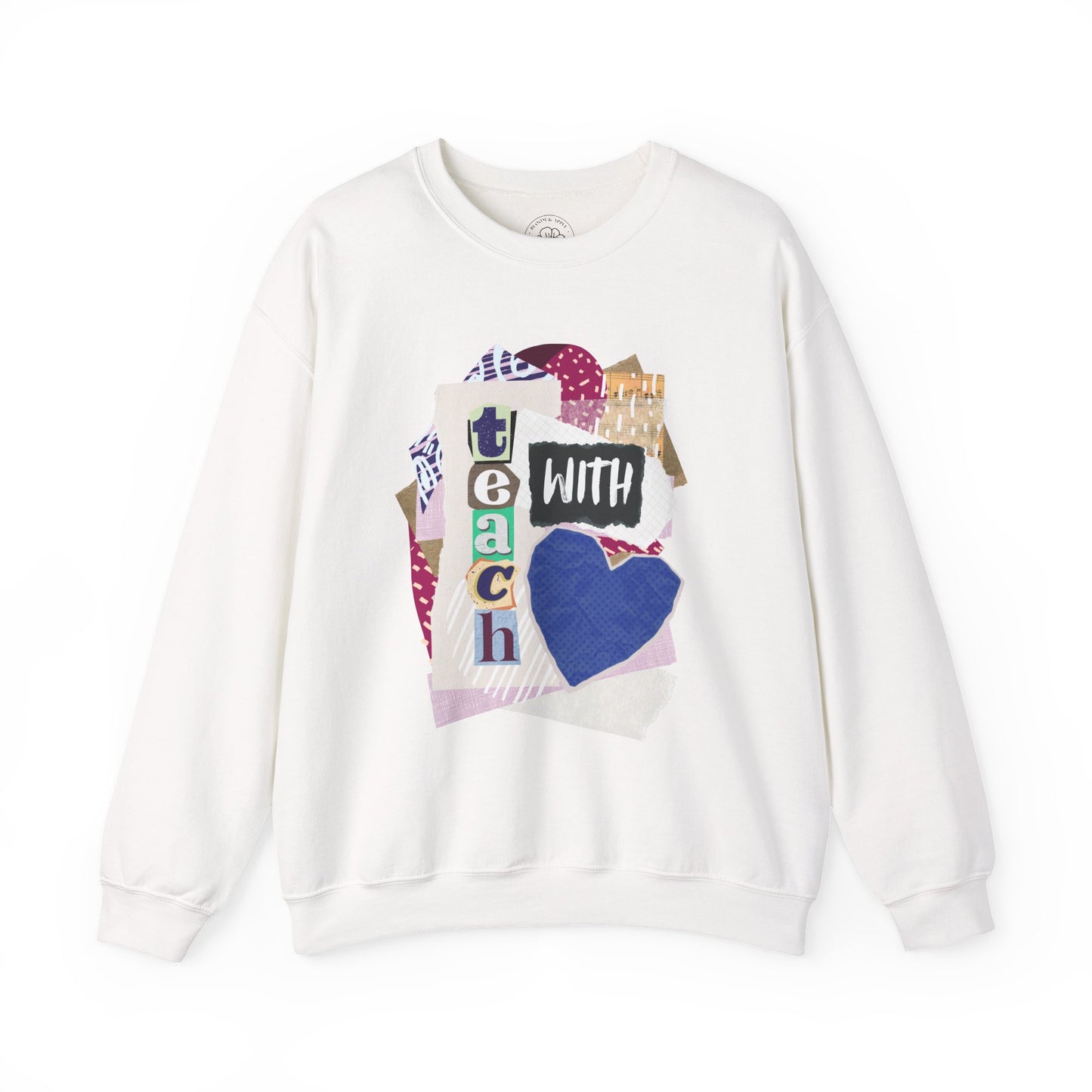 Blue Teach with Love Crewneck Sweatshirt