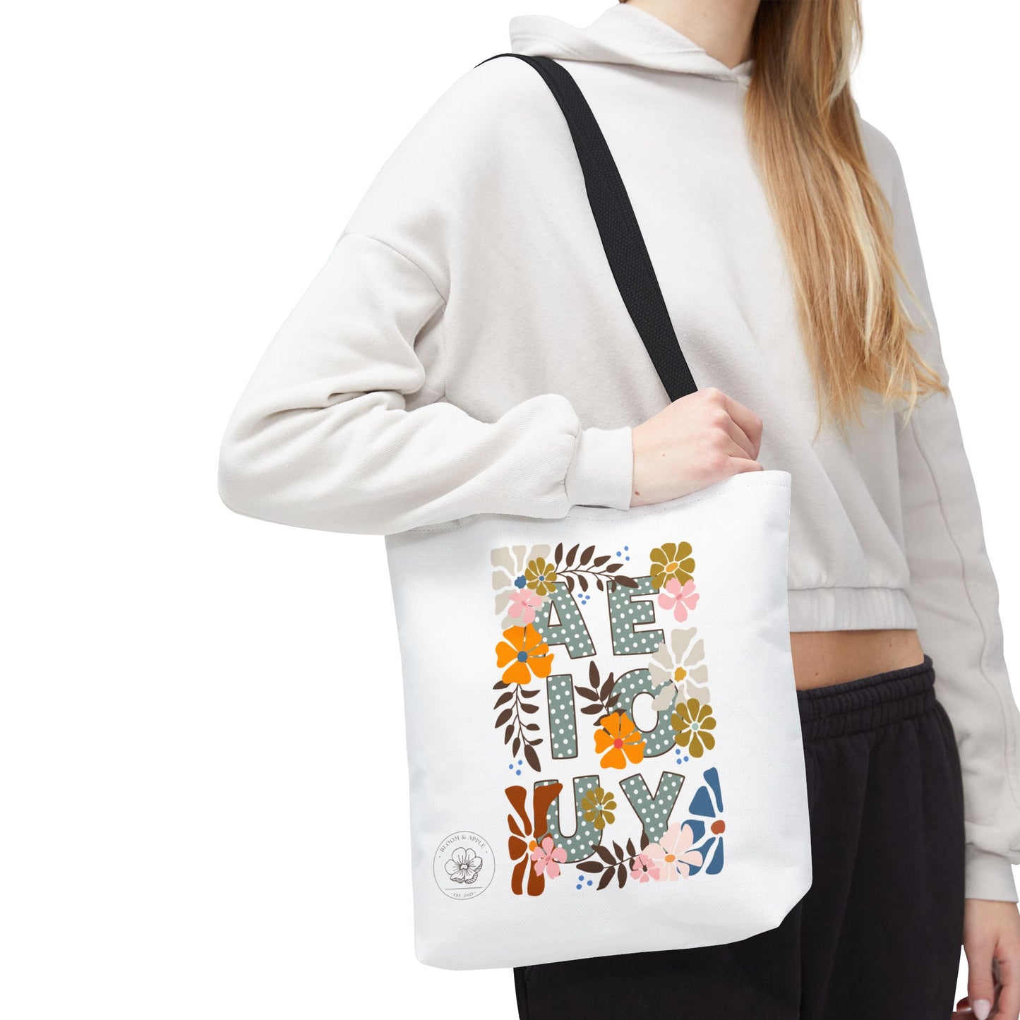 Vowels and Florals Tote