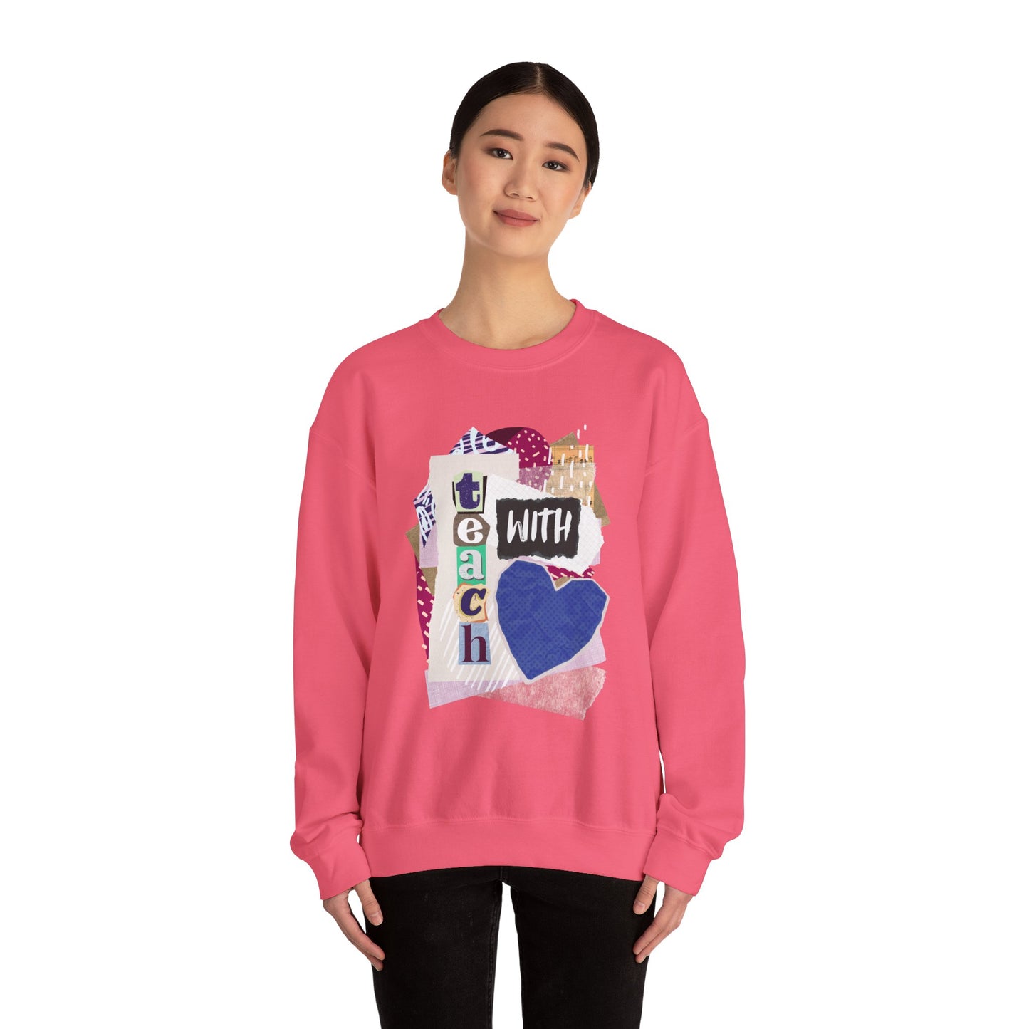 Blue Teach with Love Crewneck Sweatshirt
