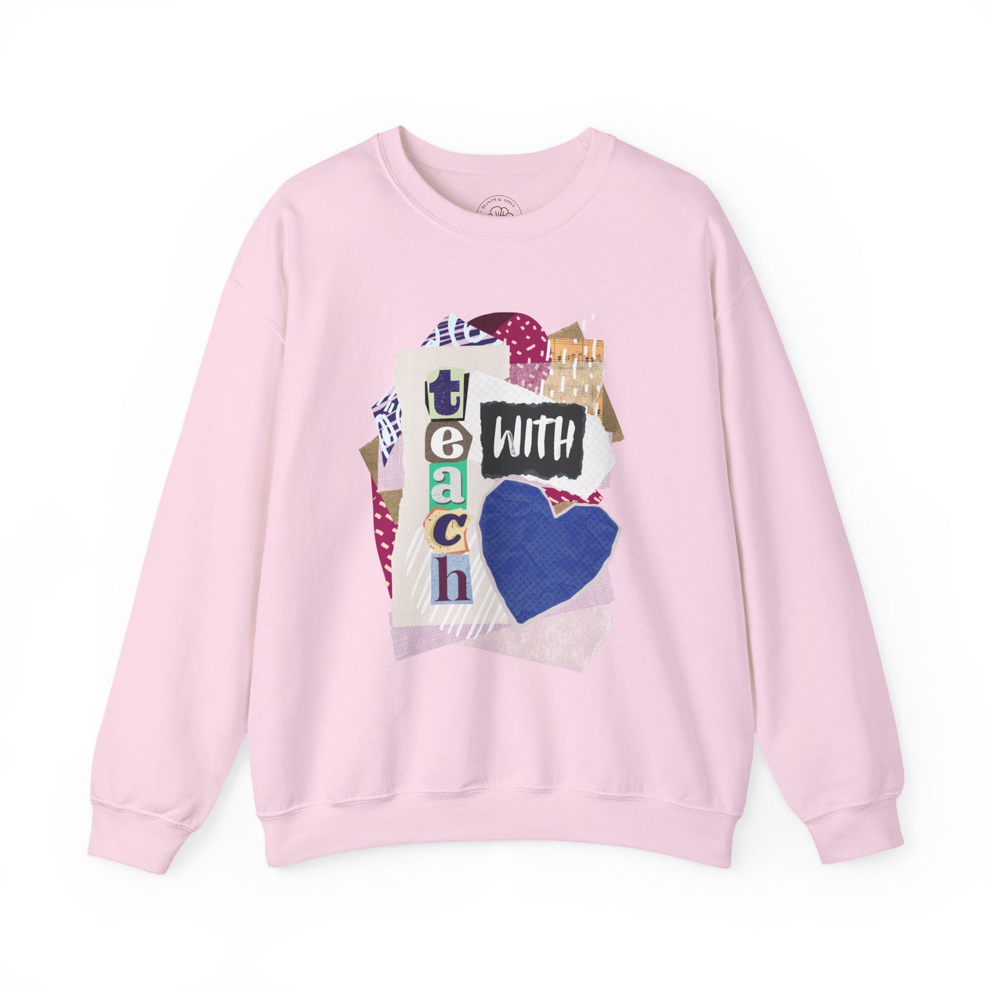 Blue Teach with Love Crewneck Sweatshirt