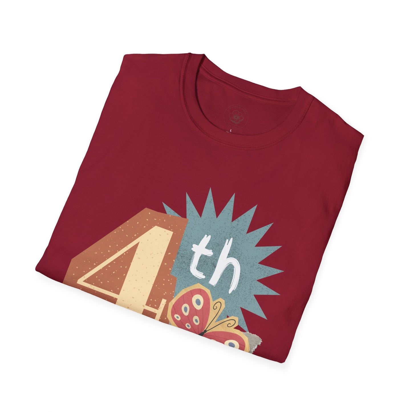 Grade Level Graphic Collage T-Shirt - 4th Grade