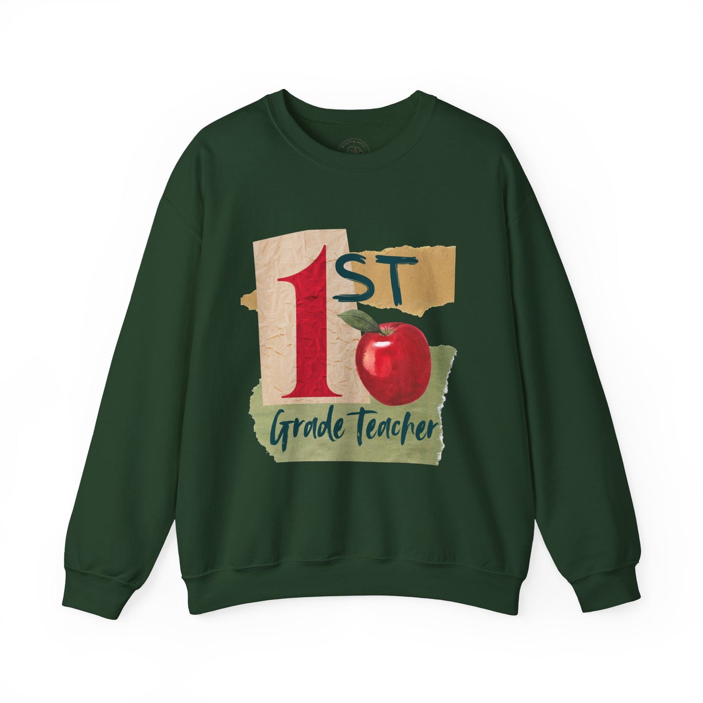 Grade Level Collage Crewneck Sweatshirt: 1st Grade