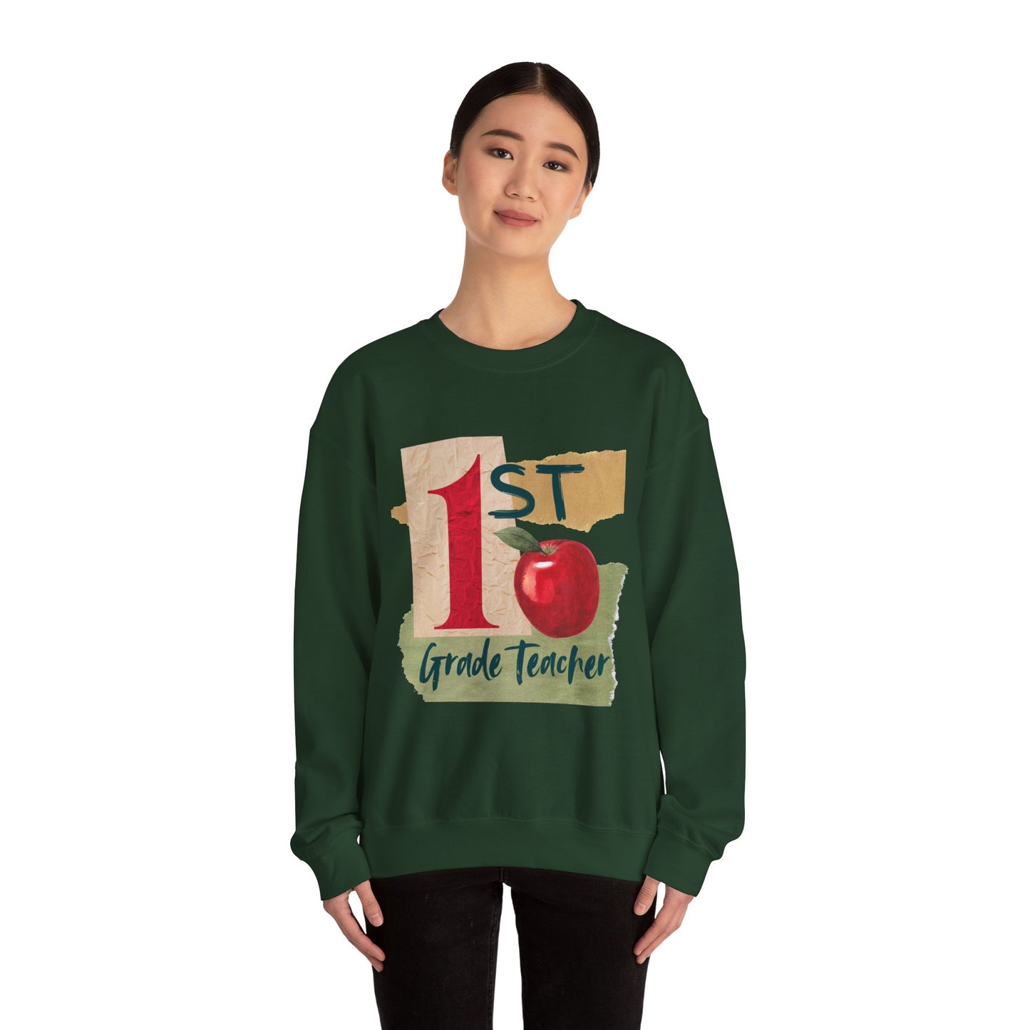 Grade Level Collage Crewneck Sweatshirt: 1st Grade