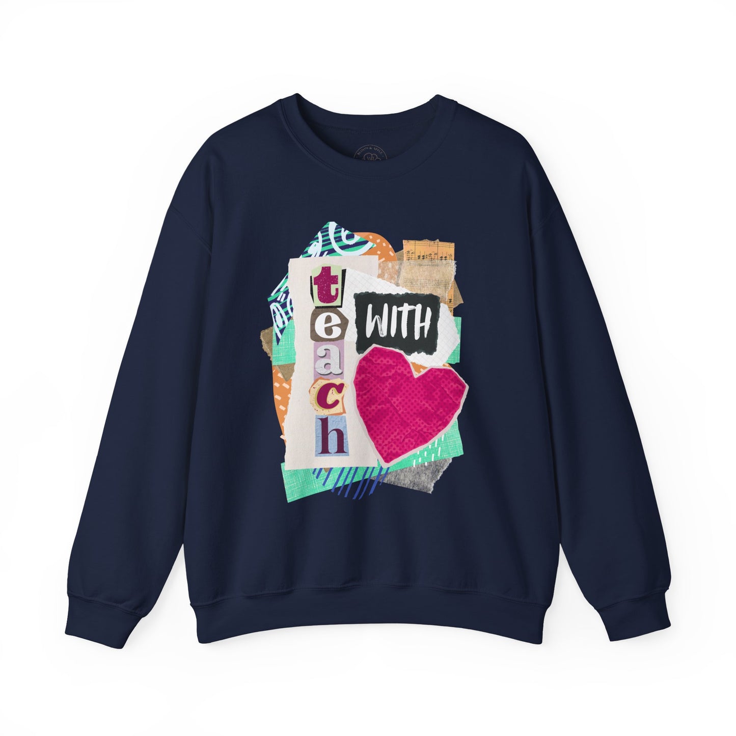 Pink Teach with Love Crewneck Sweatshirt