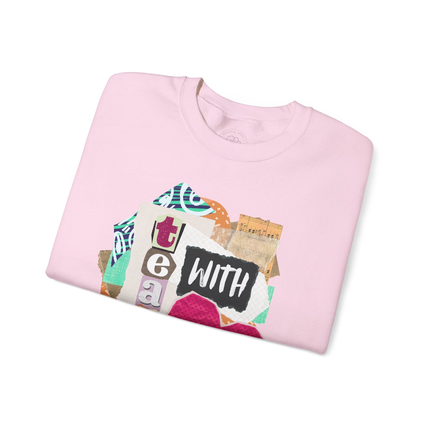 Pink Teach with Love Crewneck Sweatshirt