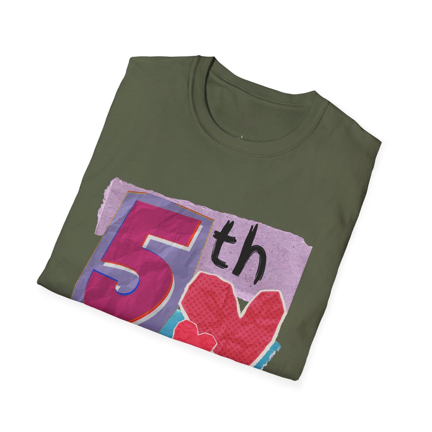 Grade Level Graphic Collage T-Shirt - 5th Grade