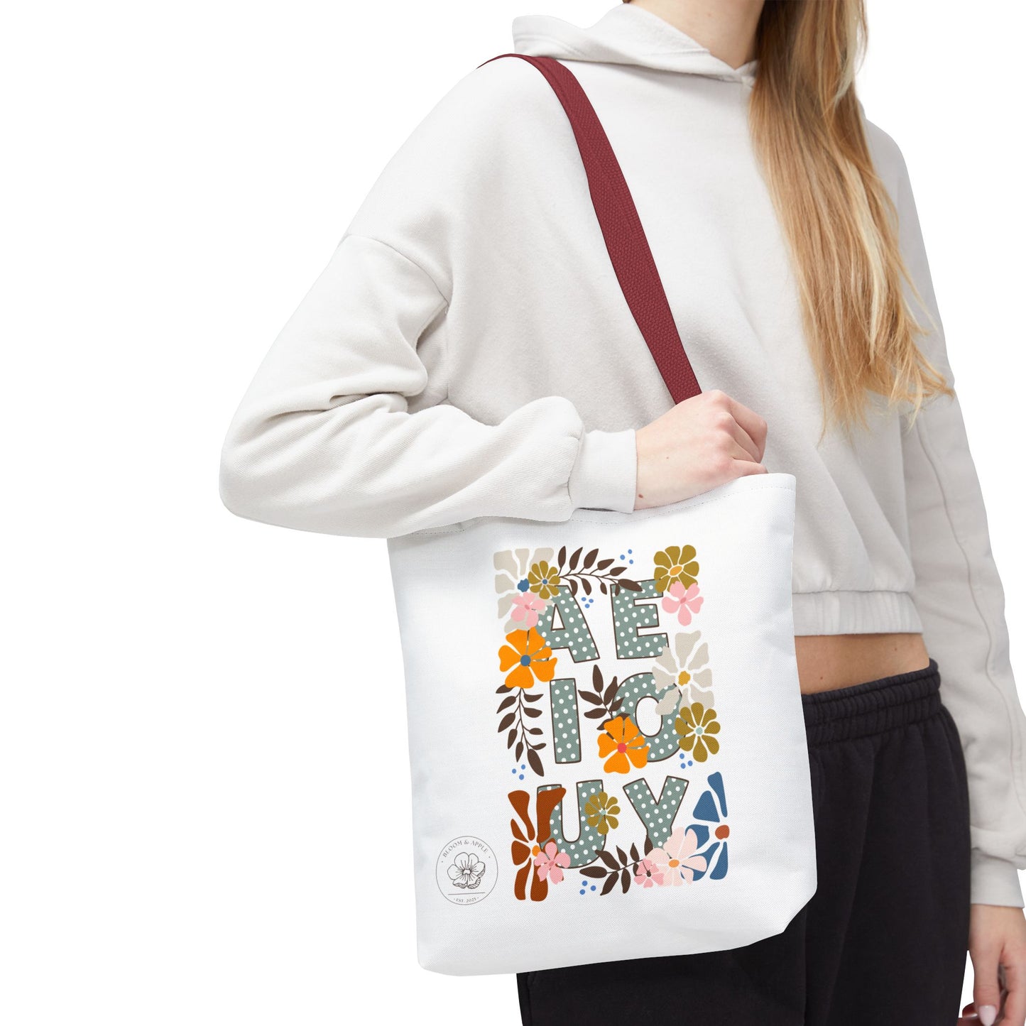 Vowels and Florals Tote