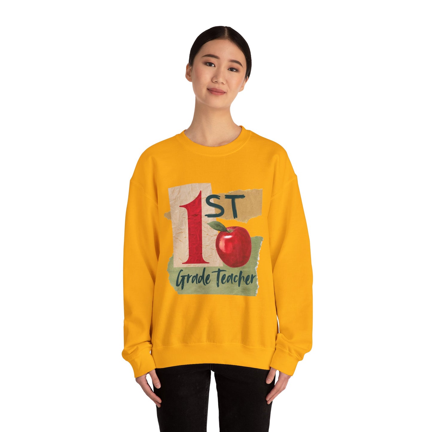 Grade Level Collage Crewneck Sweatshirt: 1st Grade