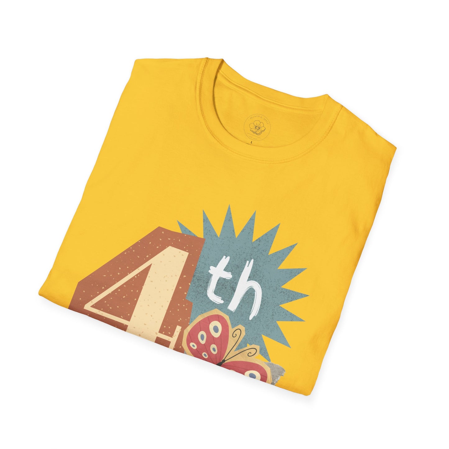 Grade Level Graphic Collage T-Shirt - 4th Grade