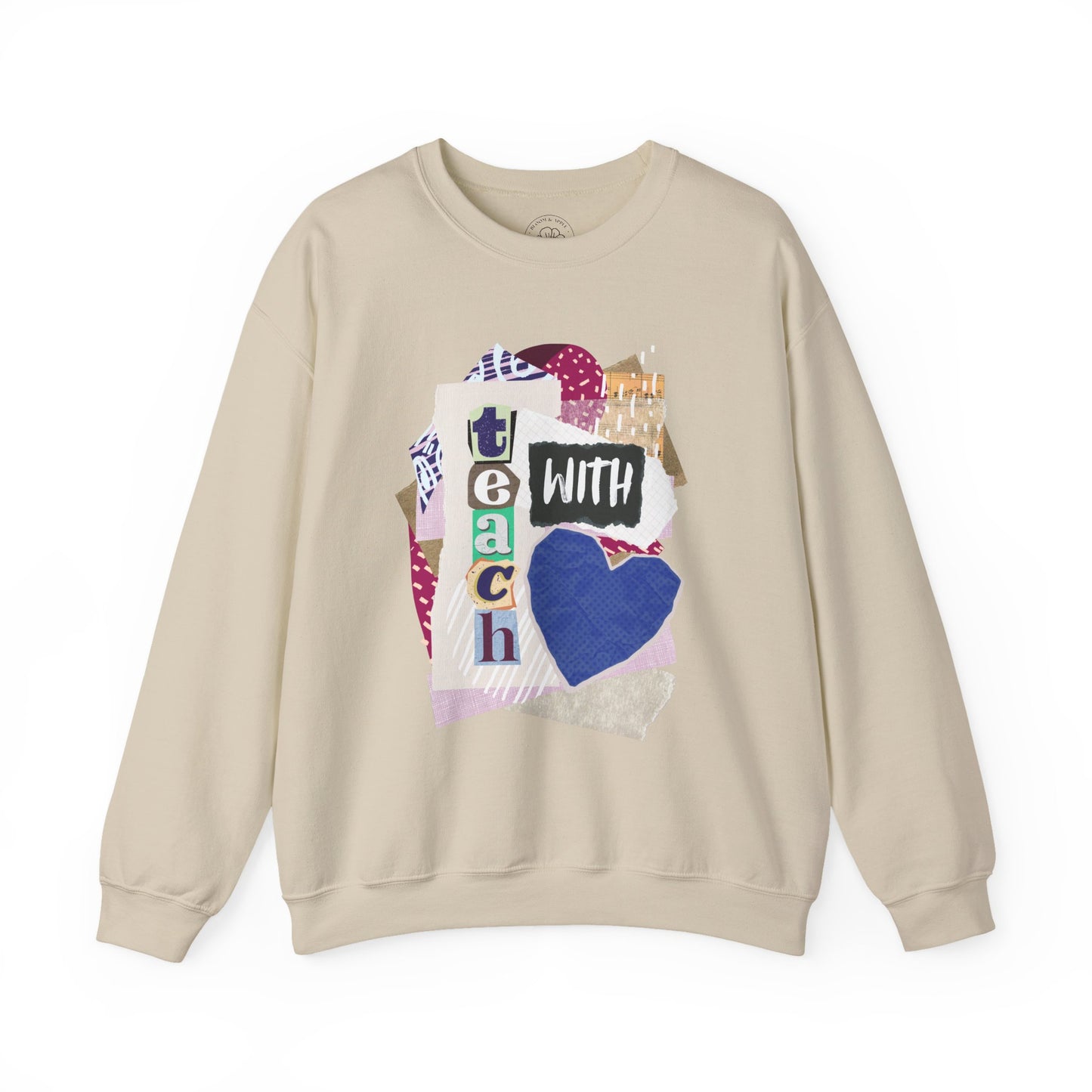 Blue Teach with Love Crewneck Sweatshirt