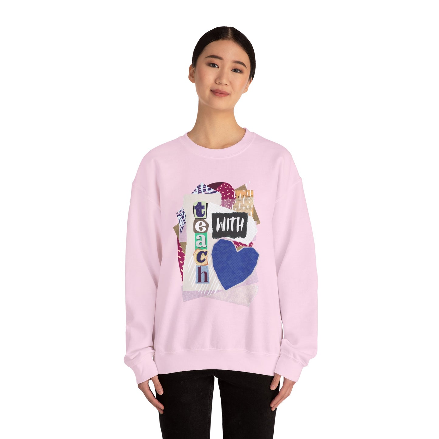 Blue Teach with Love Crewneck Sweatshirt