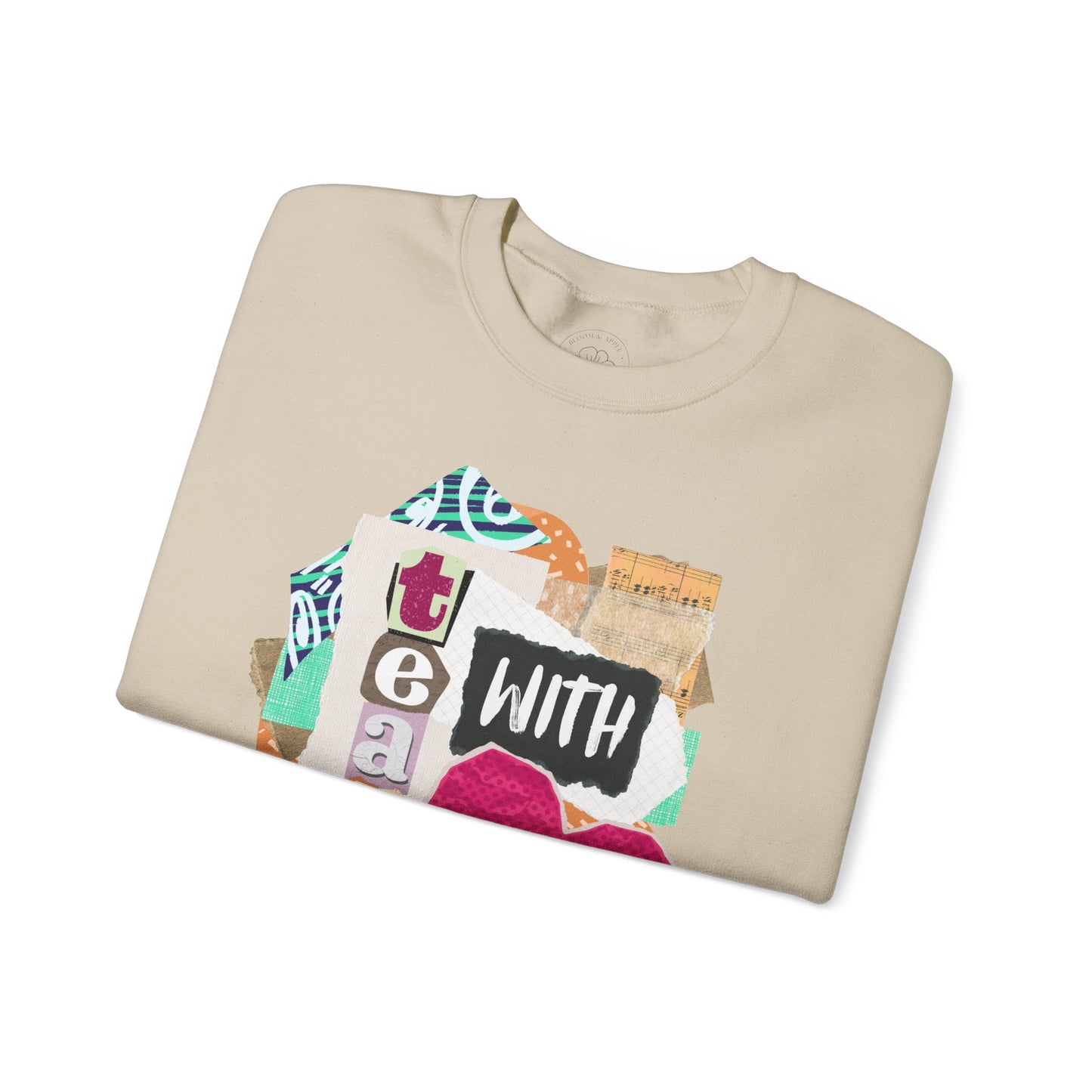 Pink Teach with Love Crewneck Sweatshirt