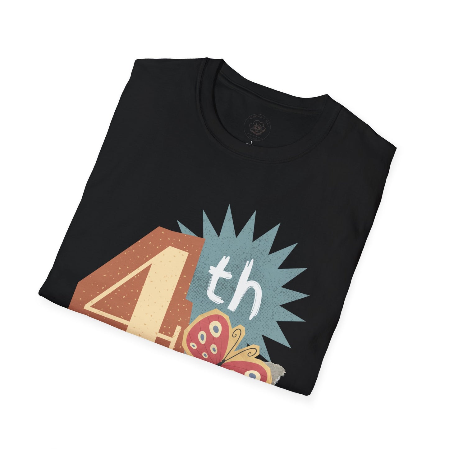 Grade Level Graphic Collage T-Shirt - 4th Grade